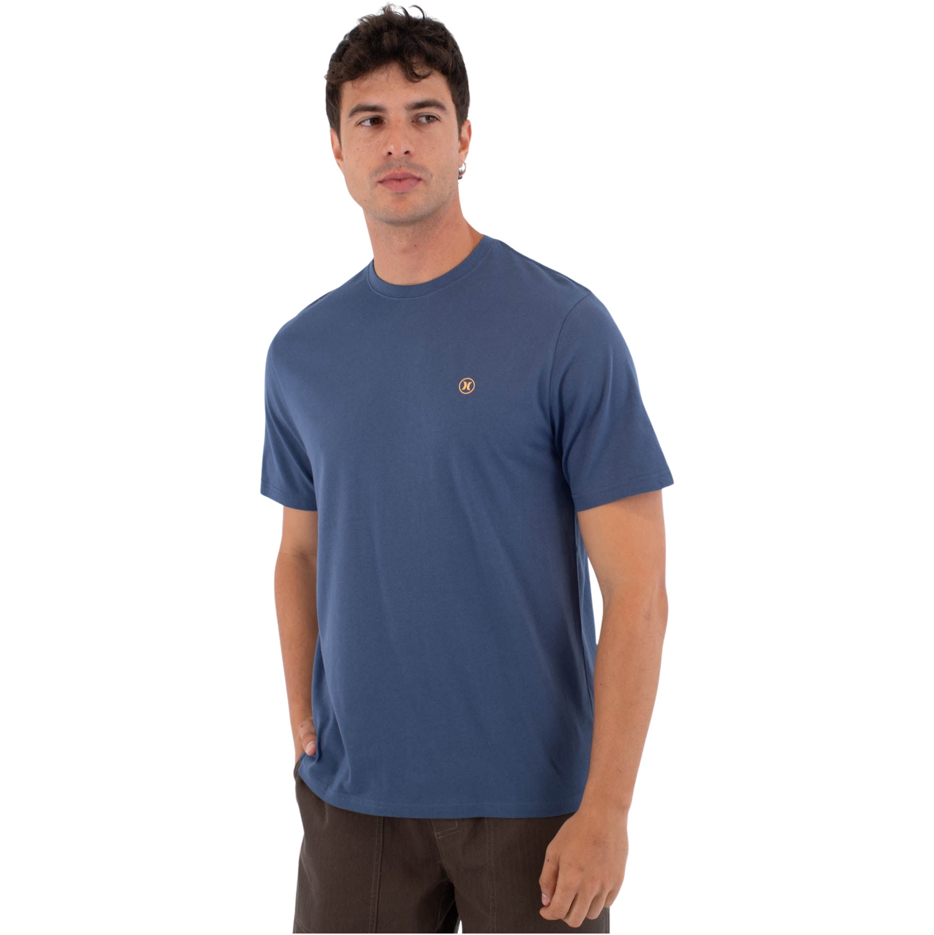 2026 Hurley Mens Printing Press Icon Circle T-Shirt MTSEUED0010317 - Grey Teal